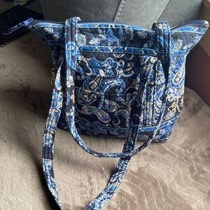 Quilted Paisley Blue Shoulder Bag